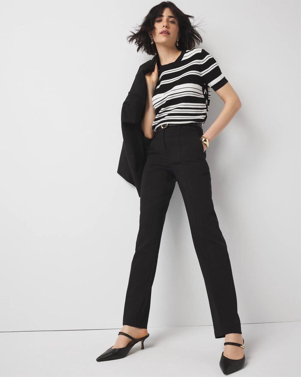 パンツ H beauty & youth high-waist black pants Holly 03High ActiveFlex Straight Pants Black MADLADY